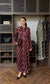 Ahel Satinkleid mit Unterkleid Karomuster 8340 Bordeaux