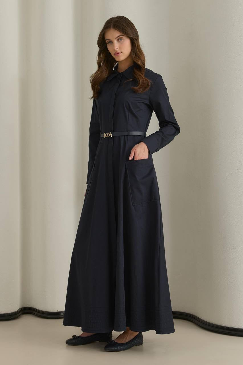 Moila Kleid mit Gürtel 653 Dunkelblau