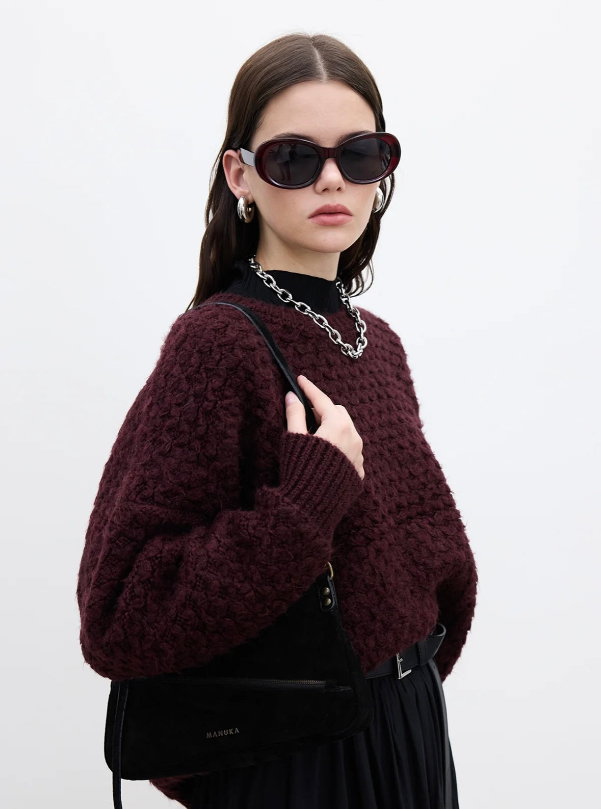 Manuka Strickpullover Bordeaux