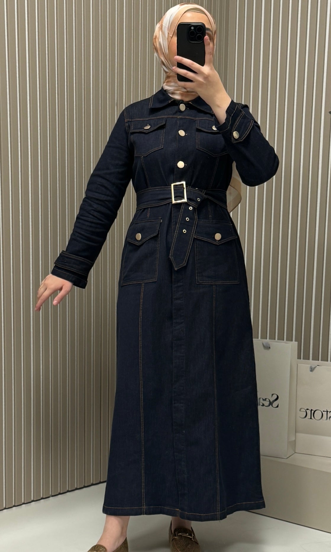 SEAL Jeanskleid mit Gürtel Denim