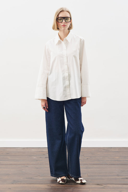 Manuka Hemd mit weitem Kragen Ekru