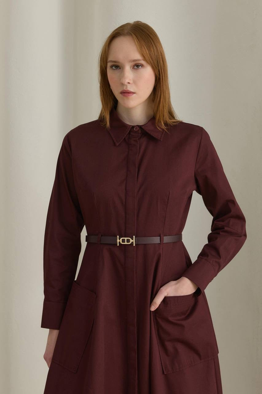 Moila Kleid mit Gürtel 653 Bordeaux