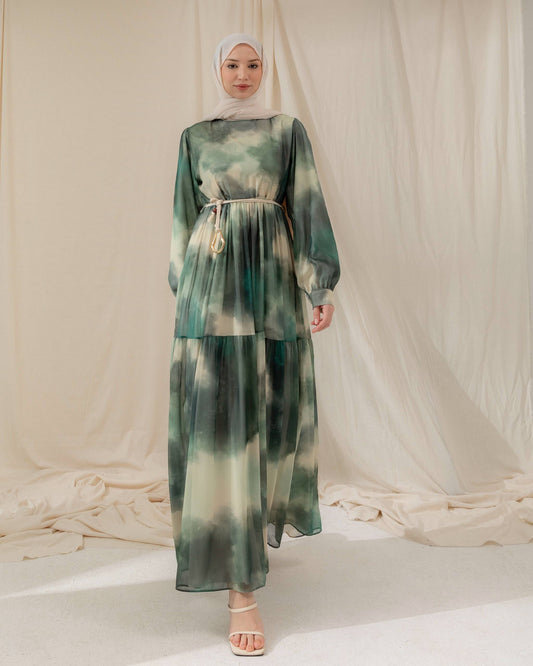 MeriStore Kleid 6464 Grün mit Gürtel