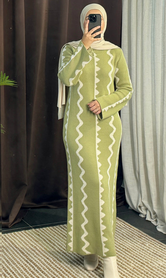 Gemustertes Strickkleid