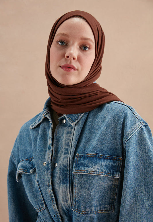 FreshScarfs Jersey Penye Cikolata Kahve