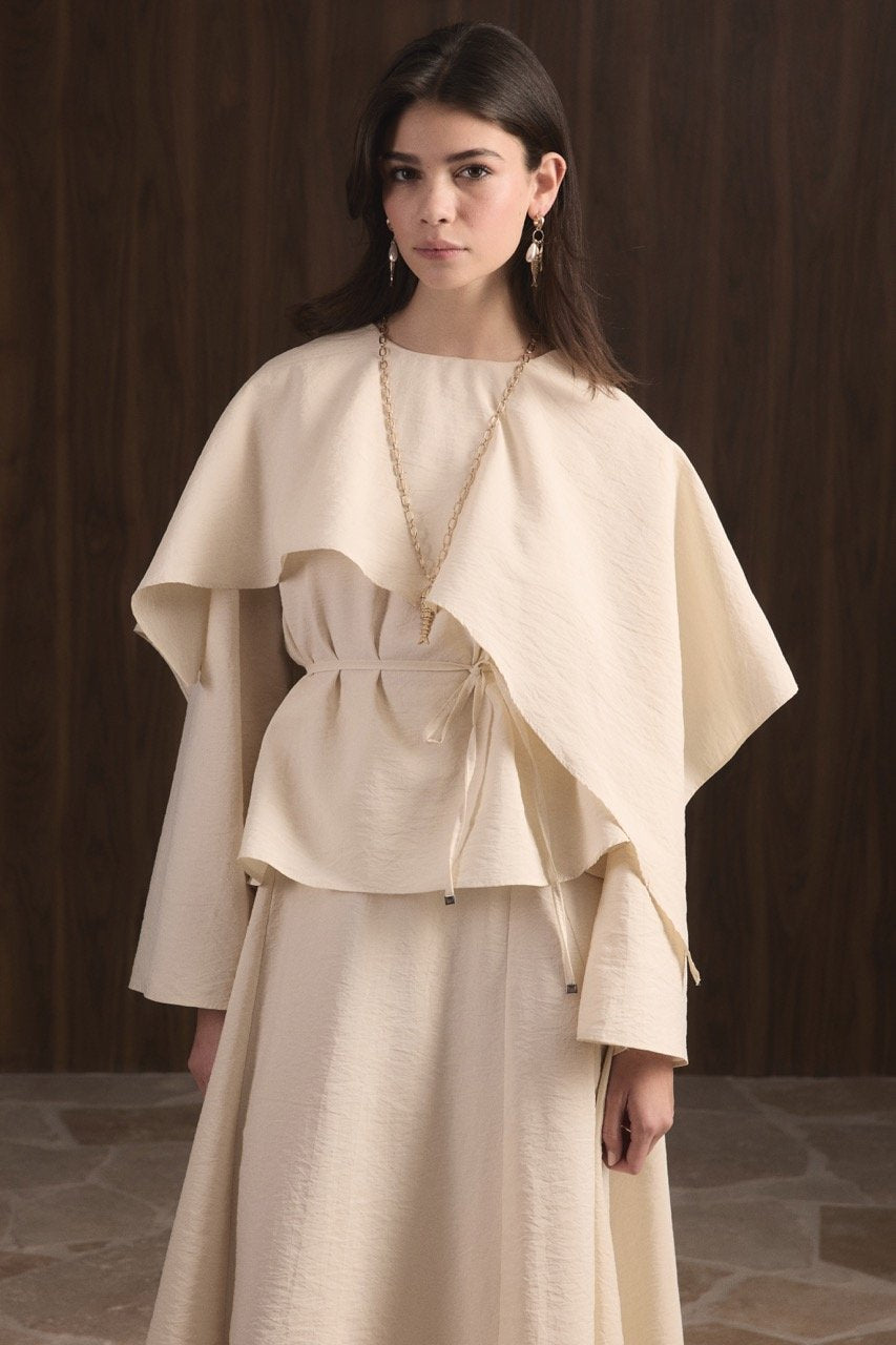 Ahel 2-teiler mit Schaldetail & Rock 8245 Ekru