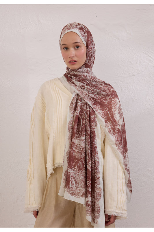 FreshScarfs Rami Hijab secret elegance desen agac kabugu